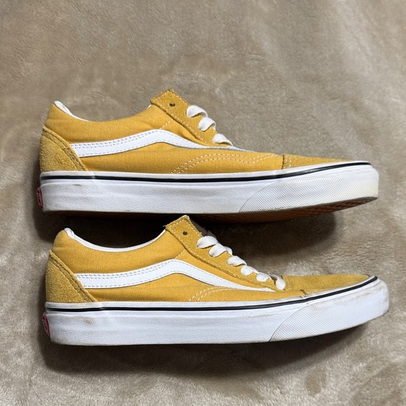 Vans Yellow and White Women's Sneakers - Picture 2 of 5